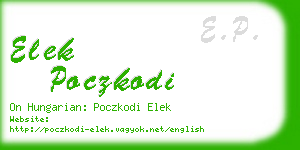 elek poczkodi business card